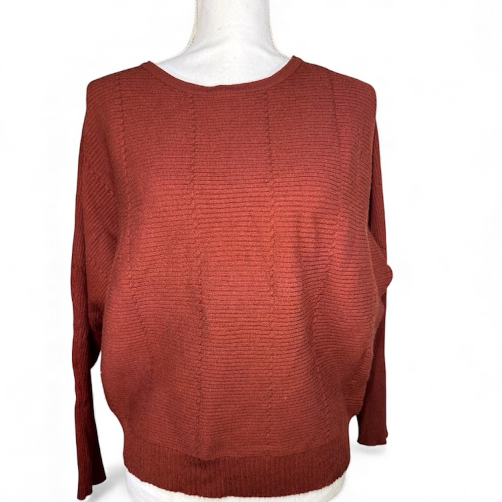 T Tahari Women's Brick Red Dolman Sweater - Medium